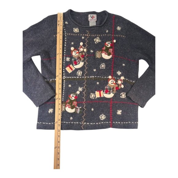 Vintage Festive Nutcracker Snowman Christmas Sweater M – Ugly Sweater Party - Picture 3 of 6